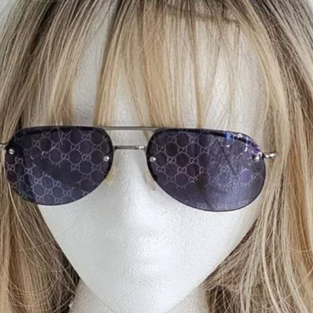 GUCCI RETRO LOGO'D LENSES SUNGLASSES -WOMEN'S